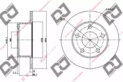 Тормозной диск DJ PARTS BD1176